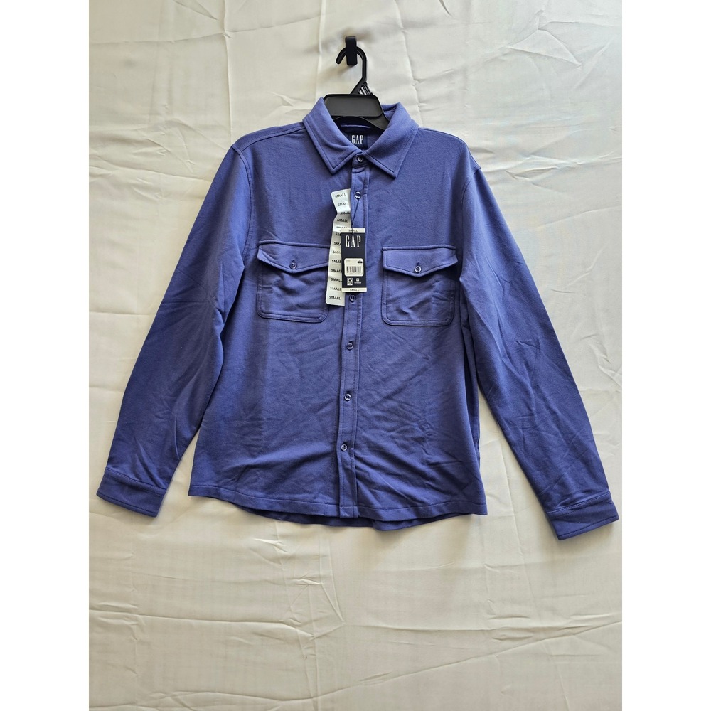 GAP Mens Blue Long Sleeve Knit Button Down Shirt Small GP006863